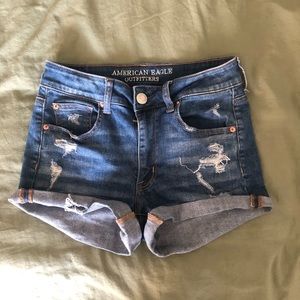AEO distresses Jean shorts